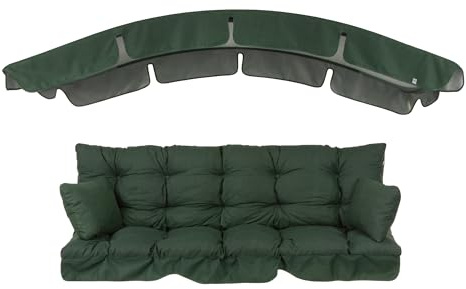 PATIO Hollywoodschaukel Auflage 175 cm Ravenna mit Sonnendach Bankauflage Sitzpolster Rückenlehne mit 2 Kissen gesteppt Volant vorne 1 Set