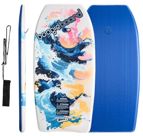 Wham-O Bodyboard - Tavola da nuoto per spiaggia e piscina, leggera, 94 x 46 x 10 cm, rivestimento in Fiberclad nucleo Phuzion, con leash per una presa sicura