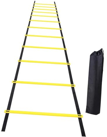 KiBcsLic Coordination Ladder, Foldable, Workout, Portable, Fitness Training, Rugby, Outdoor Sports, Instant Setup, Football, Footwork Training, 6 Meters 12 Sections