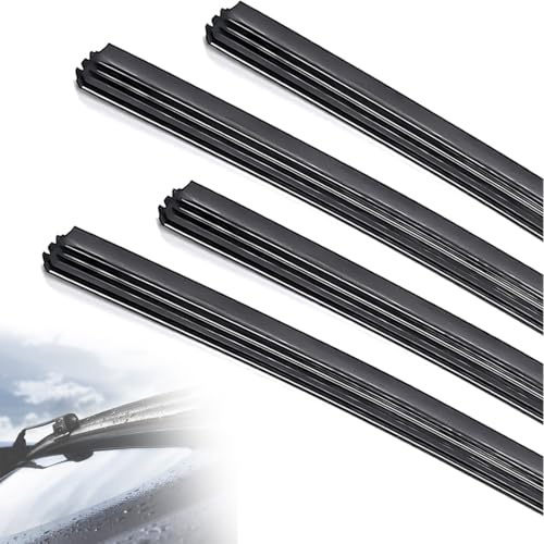 ROKZELT Gomma Tergicristallo, 4 Pezzi, 700mm Universal Ricambio, Tergicristallo Anteriore, Tagliabile, Compatibile Con Tutti, Resistente Für Auto Tergicristalli