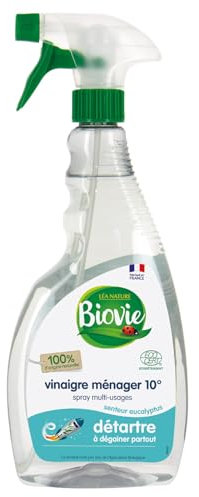 Biovie - Spray Vinaigre eucalyptus 10° - Droguerie - Ecodétergent - Spray de 750ml