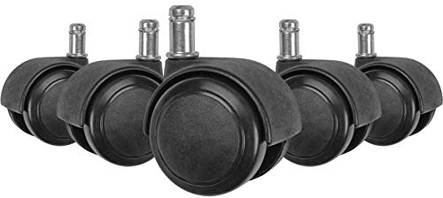 Glamexx24 Hallo Home® Bürostuhl Rollen 5er Set, 11 x 20 mm Leise Rollen Stuhlrollen Drehstuhlrollen für Hartböden Teppich und Fliesen