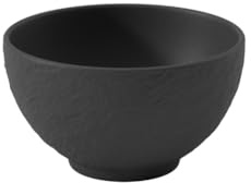 Villeroy & Boch Manufacture Rock Small Rice Bowl, Premium Porcelain, Made in Germany, 6.75 oz, Matte Black