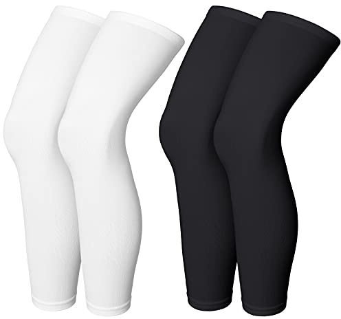 Skylety Compression Leg Sleeves Men Women, S, Black and White