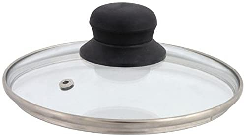 Domotti Glasdeckel 32 cm mit Entlüftung Topfdeckel Kochtopfdeckel Sichtdeckel Edelstahlrand Griff hitzebeständig