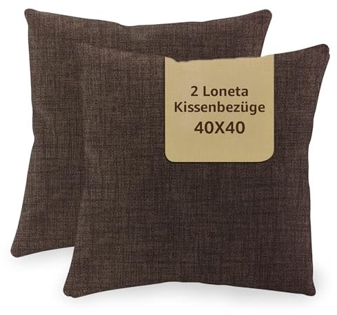 SONIT - Kissenbezug 40x40 cm - Sofa Kissen, Deko Kissenbezüge für Wohnzimmer und Schlafzimmer - 2er-Set - Made in Italy - Braun
