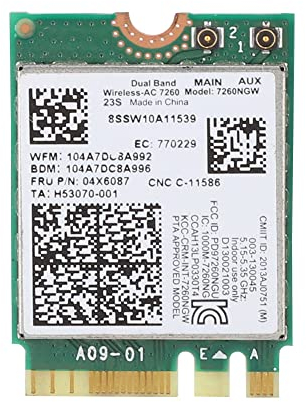 Annadue para Tarjeta WiFi 7260AC 7260NGW, Tarjeta de Red Inalámbrica de Doble Banda 2,4G/5G 802.11ac para Thinkpad T440 T440P T440S T540P X240 X240S W540 L440 L540, etc.