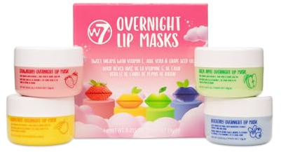 W7 Sweet Dreams Lippenschlafmaske - 4er Pack - Vitamin E, Aloe Vera und Traubenkernöl – Für hydratisierte, volle und unwiderstehliche Lippen