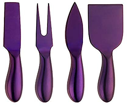 Juego de cuchillos for queso de 4 piezas, esparcidor de mantequilla for pizza, mermelada de crema de acero inoxidable, rebanador, tenedor adecuado for cumpleaños/fiestas/bodas/inauguración de una casa