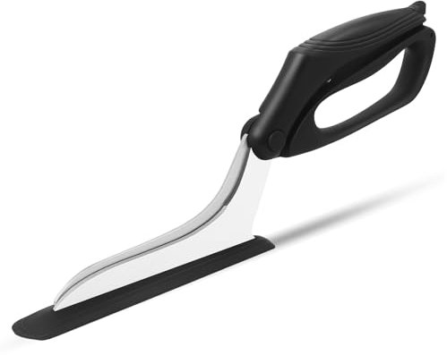 Frepxzlk Forbice per pizza, forbice taglia pizza con base solida e comoda, lama in acciaio inox per uso alimentare, lama da taglio sottile, nero