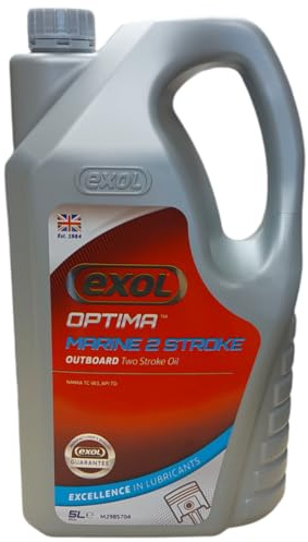 EXOL MARINE 2 STROKE OIL COLOURED BLUE API TCW3 5LTR, A DEDICATED MARINE OUTBOARD 2 STROKE OIL WITH SYNTHETIC BASED ASHLESS ADDITIVES SUITABLE FOR PRE-MIX OR DIRECT INJECTION