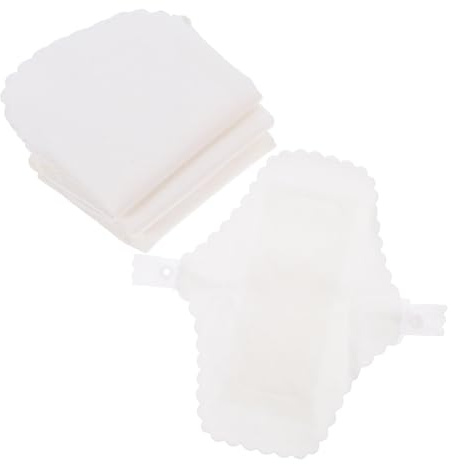 Vaguelly Compresas de Tela Menstruales Lavables de 18 Cm Capa, 4 Piezas (2 Borde de Encaje y 2 Lisas), Toallas Sanitarias Reutilizables Transpirables para Mujeres, Protección Higiénica