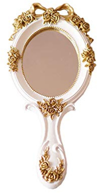 Miroir à main vintage, miroir de maquillage or rose, miroir de voyage compact, cadeau pour maman, épouse, petite amie
