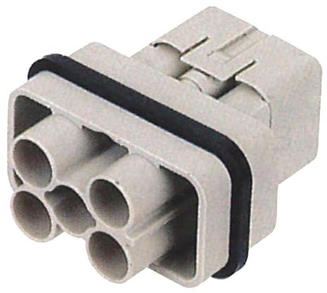 Insert robuste, prise, 6 + PE, 10 A, inserts de connecteurs résistants, Qté.1 | T2080062101-100