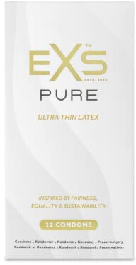 EXS | Pure Kondome | Naturlatex & Silikon geschmiert | Vegan | 12 Stück