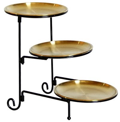 Cesta de Frutas de 3 Niveles Soporte de Frutero de Metal Verduras Modernas Bocadillos Tazón Bandejas de Almacenamiento para Frutas Verduras Almacenamiento Nueces Postre Pastel Bandeja Fiesta(Dorado)