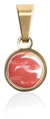 ALEXASCHA Gold Kettenanhänger mit Stein in rot • Charm zum Wechseln • passend für eine Vielzahl von Ketten • Edelstahl & recyceltes Glas • MIX AND MATCH