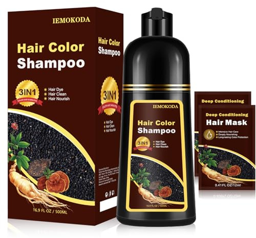 Fedulili Instant Light Brown Hair Dye Shampoo for Gray Hair 3 in 1, Natural Hair Color Shampoo for Women Men Brown Colors in 10-15 mins, 100% Coverage Long Lasting Hair Dye 16.9 Fl Oz (Light brown)