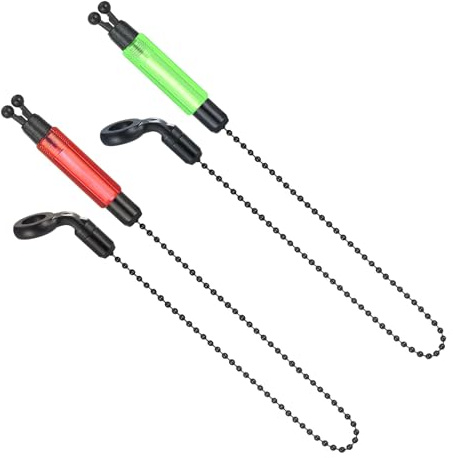 Hocklliy 2PCS Carp Fishing Bobbins,Fishing Bobbins,Bite Alarm Bobbins,Bite Indicators for Carp Fishing,Practical Luminous Night Fishing Carp Accessories Outdoor(Red+Green)