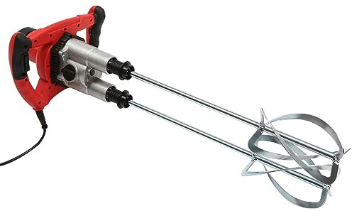 Mezclador de mortero de doble polo, 1800 W, 6 velocidades, ajuste de cuchillas mezcladoras en forma de S, agitador de mortero y mortero, mezclador de hormigón