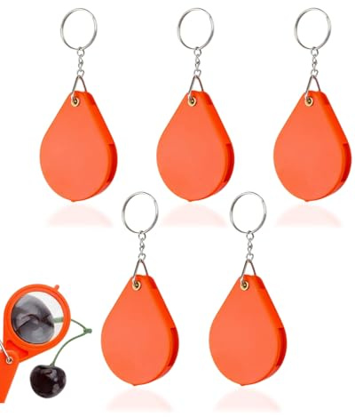 KEMUZ 5 Piezas Mini Lupas De Bolsillo 10X, Lupa De Lectura Plegable Con Funda Protectora – Lupa De Cristal Portátil Para Leer, Hobbies Y Joyería, Ideal Para Viajes, Inspección, Joyas, Moned