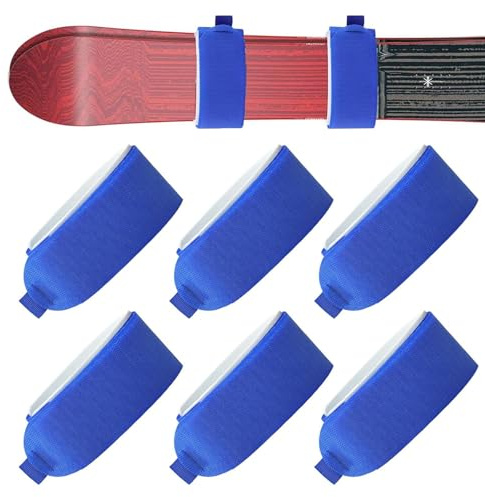 6 piezas de cinta de protección ajustable para esquí, correas de cierre para esquí, bandas de esquí, cinta de almacenamiento y almohadilla protectora