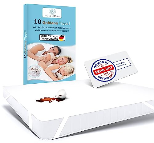 Rosenkern® Inkontinenz-Bettunterlage Waschbar 180x200 - [Made in Germany] - Matratzenschoner 180x200 Wasserdicht - Molton Bettunterlage - Nässeschutz Matratze unter Bettlaken