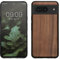 kwmobile Carcasa Compatible con Google Pixel 8 Funda - Funda Dura de Madera con Bumper de TPU - marrón Oscuro Madera de Nogal