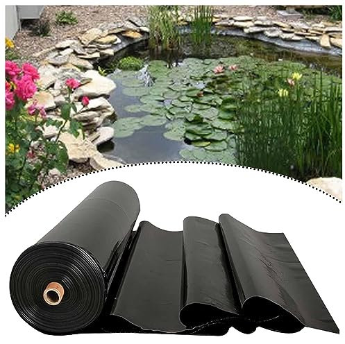 Bâche Pour Étang En HDPE, Imperméable Noire Revêtement De Bassin 2.5x6m 4x4m 5x6m 6x8m Flexible Bâche Liner Doublure Pour Bassin Pour Bassin À Poisson Cascade De Jardin, Fontaines(Taille:4x4.0m)
