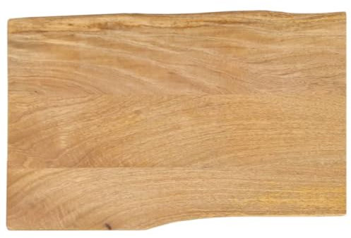 vidaXL Solid Mango Wood Table Top - Rustic Live Edge Design 60x40x2.5 cm - For Home & Office Use - Easy Clean Surface - Dining/Work Top