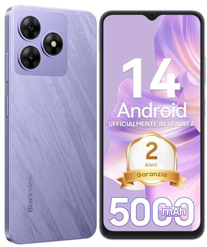 Blackview 2025 Handy Ohne Vertrag 2 Jahre Garantie, Akku 5000mAh, 6GB+64GB/2TB SD, Octa Core 6,56 HD+, 13MP+8MP Kamera, 4G Dual SIM Smartphone Ohne Vertrag Günstig Simlockfreie, GPS