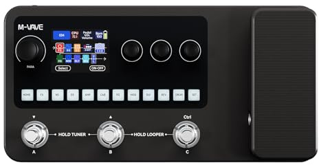 MK-20 Portable Guitar Bass Multi-Effects Processor - 2.4 LCD Screen, 320+ Effects, 120 ANN Amp Models, 100 CAB Sims, 20s Looper, 128 Drums, Bluetooth & USB Audio with 8+ Hour Battery