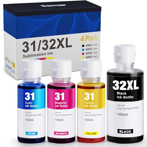 Denvoer 31 32XL Bouteille Encre Compatible avec Encre HP 31 et HP 32xl