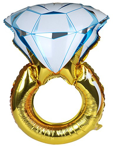 TRIXES Globo foil anillo gigante - 80x60cm - decoración de compromiso
