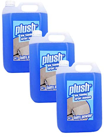 Carpet Cleaner Shampoo & Odour Deodoriser (inc Pet) Plush 5L x3 (Baby Powder)