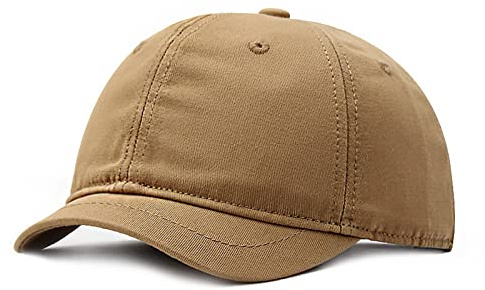 Faringoto Gorra de béisbol de algodón para hombre con visera corta, gorra casual con pico para caballero, gorra versátil ecuestre para señora, 01-caqui, Talla única