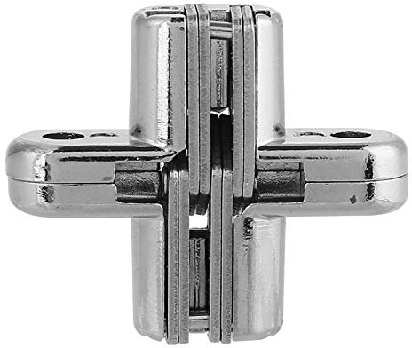 Cerniera per porta in lega di zinco in acciaio laminato a freddo Cerniere nascoste a 180 gradi Cerniera per porta a croce nascosta invisibile per porte pieghevoli, tavoli pieghevoli(XS)