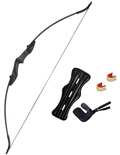 57 Zoll Takedown Recurve Bogen und Zubehör Set 20 lbs 30 lbs 40 lbs Zielübungs Recurve Bogen für Anfänger Teenager Erwachsene Langbogen Kit Rechte und Linke Hand (40lbs, Schwarz)