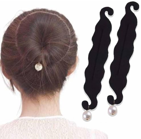 PLABBDPL Haarstyling-Zubehör, 2Pcs Haar Flechtwerkzeug, Schwammclip Haarstyling Donut Haar Twist Kranz, Haarknoten Braid Maker, Haar Zubehör Styling Set, Hair Loop Tool Kit DIY Style Mädchen Frauen