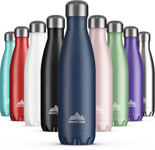 Mont-Clair Trinkflasche Edelstahl - Thermosflasche - BPA-freie - Water Bottle, Edelstahl trinkflasche 750ml - 24h Kalt & 12h Warm - Trinkflasche Auslaufsicher - Blau