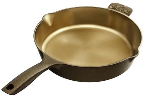 iLiving Seasoned Modern Heirloom Mirror Polished Cast Iron Skillet Pan 12 (2.7 Wall Height/3.7 L)