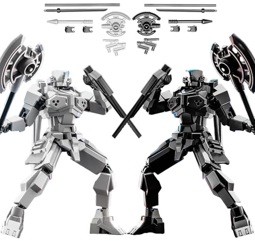 MMXBGS Juego de 2 figuras de acción T13, montaje completo Shield Warrior Titan 13 figuras de acción, figura de acción móvil multiarticulada, robot Lucky 13, decoraciones de escritorio para amantes de
