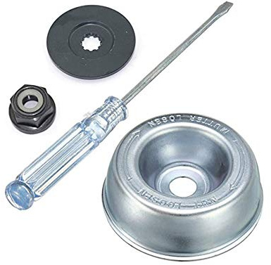 Kit de adaptador de cortacésped de repuesto para máquina de jardinería, cortador de cepillo, arandela de empuje, destornillador de mantenimiento de tuerca de placa de conductor, fácil instalación