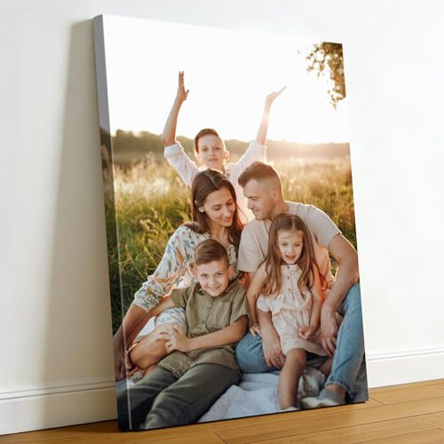 Muralscape Foto su tela personalizzate senza cornice, poster con stampa fotografica personalizzata per ritratti di animali domestici, ricordo delle vacanze, foto su tela personalizzata per famiglia