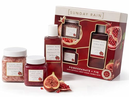 Sanctuary Spa Relax & Calm Pamper Gifts for Women – 3 Pcs Spa Gift Set with Vitamimn C, Bath Crystals, Body Scrub & Bubble bath – Cruelty Free - Mothers day gifts, Gifts for Women, Gift for Her