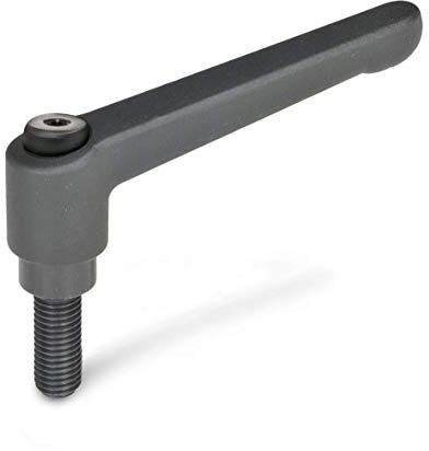 ganter Norma Elementos ajustables Palancas de sujeción con tornillo de rosca, 1 pieza, Negro/strukturmatt, GN 300 – 108 de M16 – 40 de SW