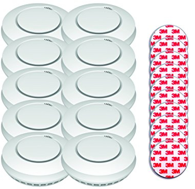 Aktion-Jeising Funk Rauchmelder 10 er Set GS559A - Hitzemelder/Brandmelder / EN14604:2005/AC-2008 mit Magnetpad