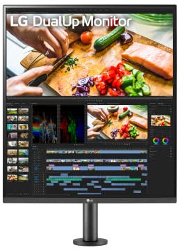 LG Electronics 28MQ780-B.AEK DualUp Monitor, Nano IPS Display, HDR10, USB Type-C, Ergonomic Stand with C-Clamp, Black, 28 Inch, 5ms, 16:18, SDQHD (2560 x 2880 px), DCI-P3 98 percent