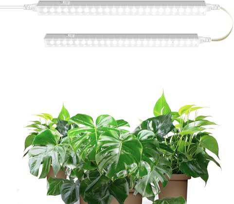Barrina T5 1FT Grow Light Strip, 5000K White Plant Growing Lamp, 10W(2 x 5W) Linkable Full Spectrum Grow Lights for Indoor Plants, Plug and Play, Greenhouse, 2 Packs