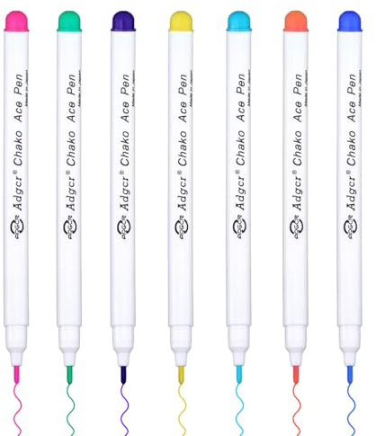7 Stück Schneiderkreide, Wasserlöslicher Stift Nähen, 7 Farbe Trickmarker Nähen Verschwinden, Stoff Markierstift Wasserlöslich Nähen Schneiderkreide Nähen Stift für Stoff Quilten Schneiderei Nähen